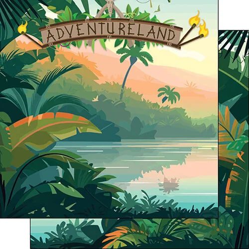 Scrapbook Customs - 12 x 12 Double Sided Paper - Adventure Land