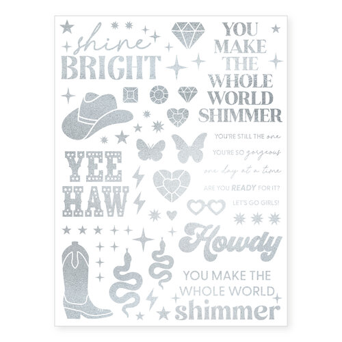 Scrapbook.com - Disco Ball and Shimmer Rub-Ons - Silver - 4 Sheets 5 Scrapbook.com - Disco Ball and Shimmer Rub-Ons - Silver - 4 Sheets