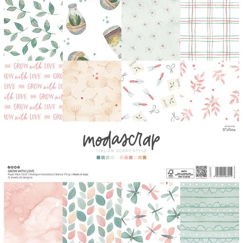 ModaScrap - 12 x 12 Paper Pack - Grow With Love