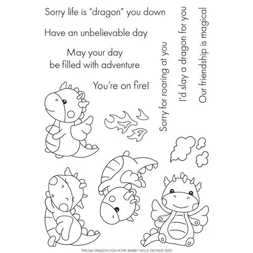 The Rabbit Hole Designs - Clear Photopolymer Stamps and Stencils - Dragon Fun