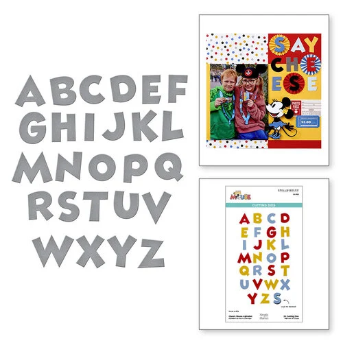 Spellbinders - Say Cheese Classic Mouse Collection - Etched Dies - Classic Mouse Alphabet 1 Spellbinders - Say Cheese Classic Mouse Collection - Etched Dies - Classic Mouse Alphabet