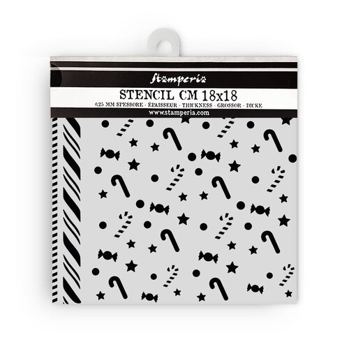 Stamperia - Candy Christmas Collection - Stencils - Candy Canes Pattern