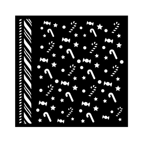 Stamperia - Candy Christmas Collection - Stencils - Candy Canes Pattern