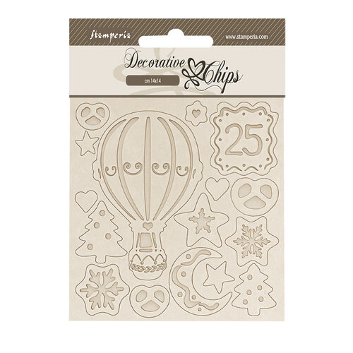Stamperia - Candy Christmas Collection - Decorative Chips - Air Balloons