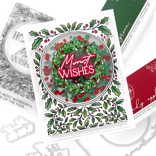 Pinkfresh Studio - Christmas - Dies - Happy Holidays Circle Frame