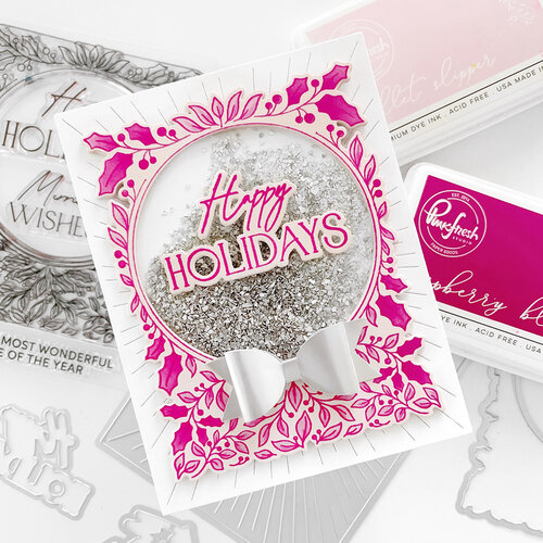 Pinkfresh Studio - Christmas - Dies - Happy Holidays Circle Frame