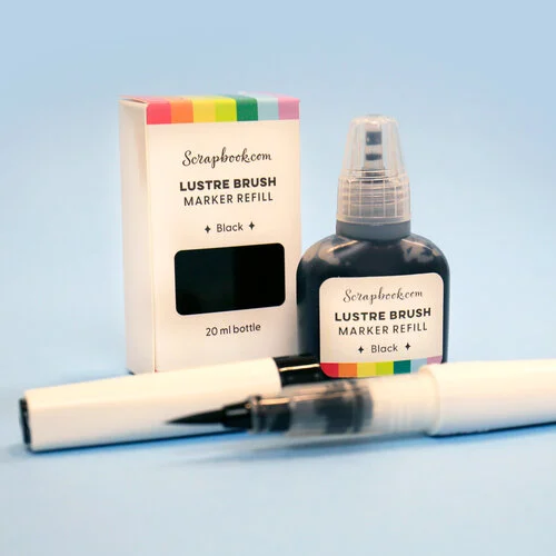 Scrapbook.com - Lustre Brush Marker & Refill Liquid - Black 3 Scrapbook.com - Lustre Brush Marker & Refill Liquid - Black