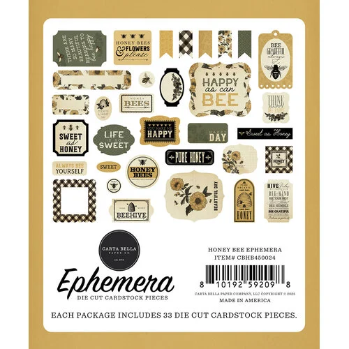 Carta Bella Paper - Honey Bee Collection - Ephemera 2 Carta Bella Paper - Honey Bee Collection - Ephemera