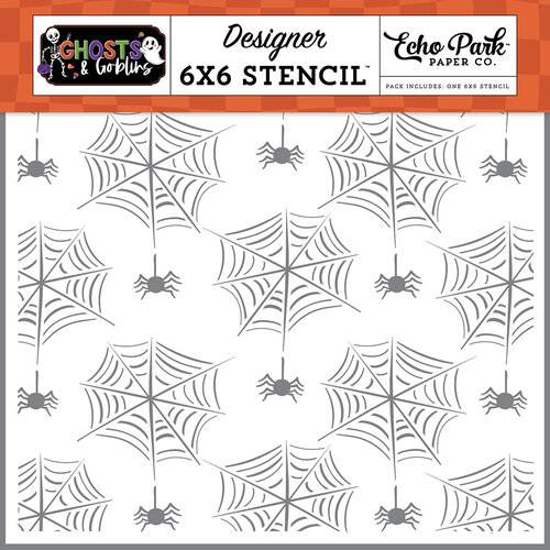 Echo Park - Ghosts And Goblins Collection - 6 x 6 Stencils - Spiders And Their Webs