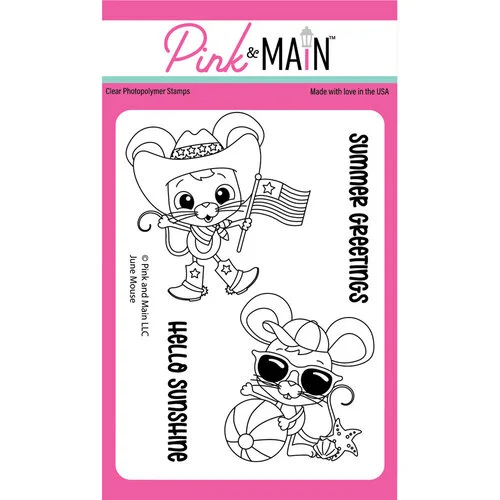 Pink and Main - Clear Photopolymer Stamps - June Mouse 1 Pink and Main - Clear Photopolymer Stamps - June Mouse