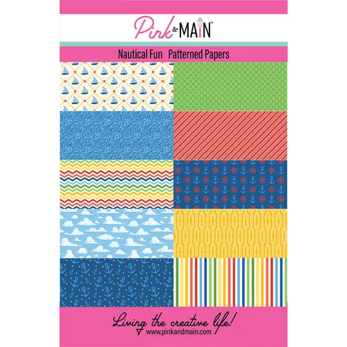 Pink and Main - 8.5 x 5.5 Paper Pack - Nautical Fun