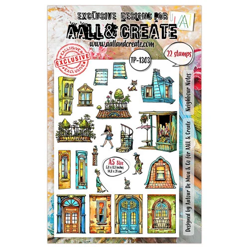 AALL and Create - AALLtropolis Collection - Clear Photopolymer Stamps - Neighbour Notes