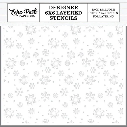Echo Park - 6 x 6 Stencil - Winter Snowflake Sky