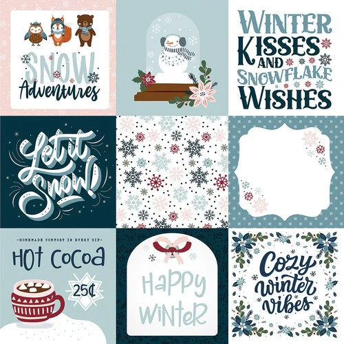 Echo Park - Winter Fun Collection - 12 x 12 Double Sided Paper - 4 x 4 Journaling Cards 2 Echo Park - Winter Fun Collection - 12 x 12 Double Sided Paper - 4 x 4 Journaling Cards