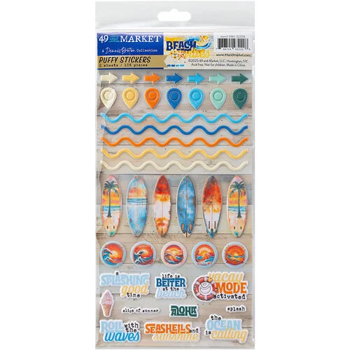 49 and Market - Beach Vibes Collection - Puffy Stickers 1 49 and Market - Beach Vibes Collection - Puffy Stickers