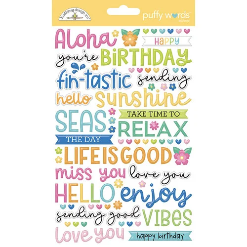 Doodlebug Design - Summer Fun Collection - Puffy Stickers - Words 1 Doodlebug Design - Summer Fun Collection - Puffy Stickers - Words