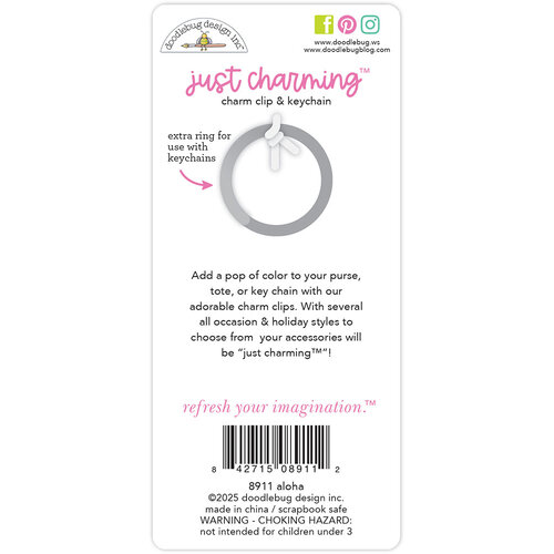 Doodlebug Design - Summer Fun Collection - Just Charming Clip And Key Chain - Aloha 2 Doodlebug Design - Summer Fun Collection - Just Charming Clip And Key Chain - Aloha