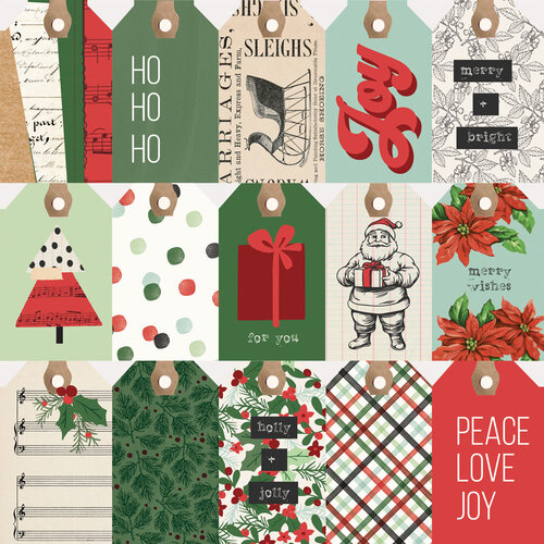 Simple Stories - All Wrapped Up Collection - 12 x 12 Double Sided Paper - Tag Elements