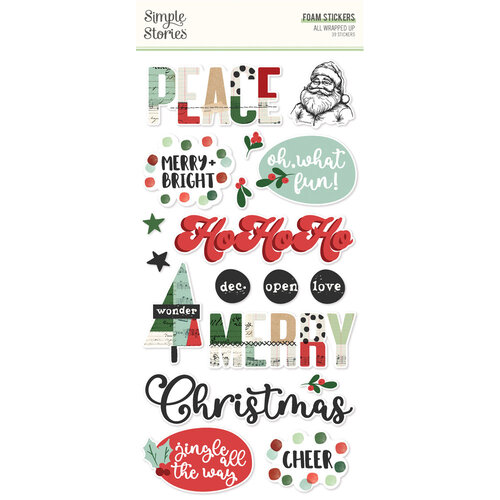 Simple Stories - All Wrapped Up Collection - Foam Stickers