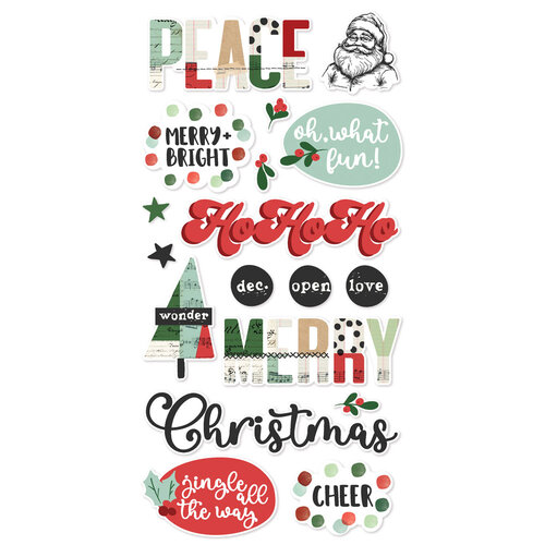 Simple Stories - All Wrapped Up Collection - Foam Stickers