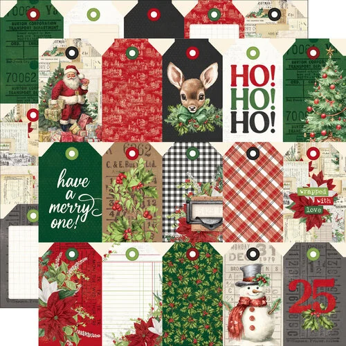 Simple Stories - Simple Vintage Believe Collection - 12 x 12 Double Sided Paper - Tag Elements 1 Simple Stories - Simple Vintage Believe Collection - 12 x 12 Double Sided Paper - Tag Elements