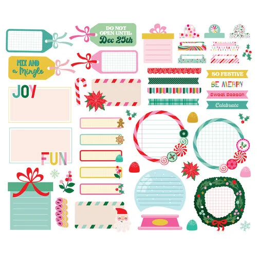 Simple Stories - Hard Candy Christmas Collection - Ephemera - Journal Bits And Pieces 2 Simple Stories - Hard Candy Christmas Collection - Ephemera - Journal Bits And Pieces