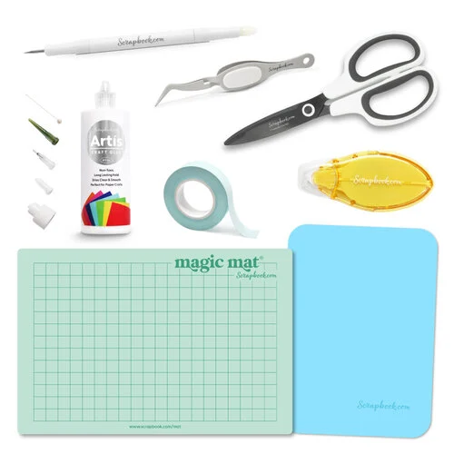 Scrapbook.com - The Ultimate Crafting Bundle - Mint Magic Mat, Stamping Tools, Adhesives, and more - 8 Piece Complete Kit