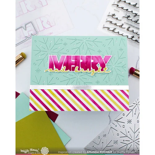 Waffle Flower Crafts - Die-N-Stencil - Overlapping Merry