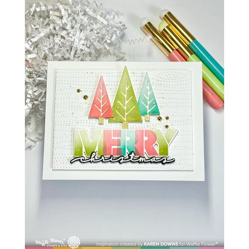 Waffle Flower Crafts - Die-N-Stencil - Overlapping Merry