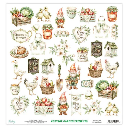 Mintay Papers - 12 x 12 Single Sided Paper - Elements - Cottage Garden