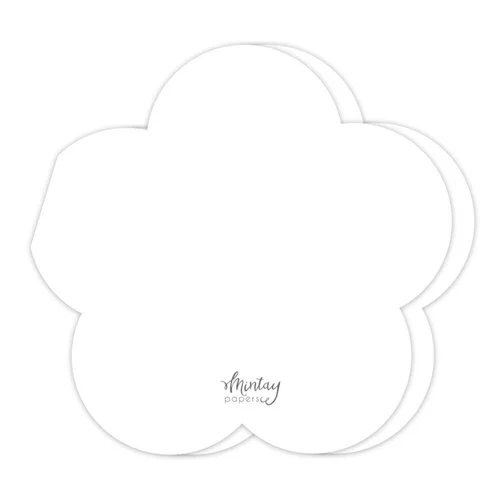 Mintay Papers - Greeting Card Base - Flower Card - White