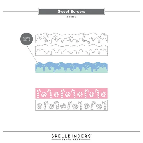 Spellbinders - Candy Christmas Collection - Etched Dies - Sweet Borders 4 Spellbinders - Candy Christmas Collection - Etched Dies - Sweet Borders