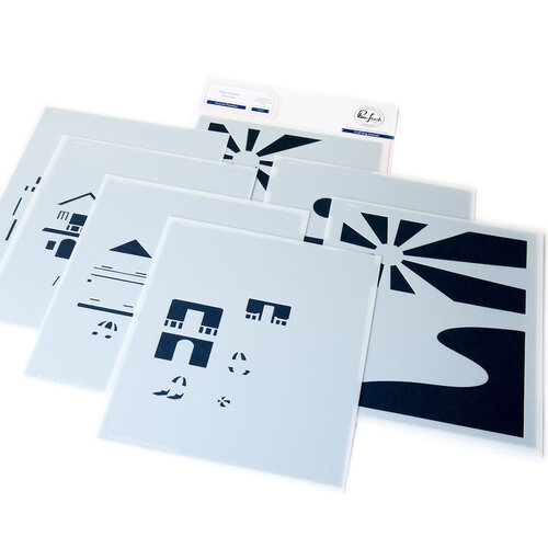 Pinkfresh Studio - Whispering Views Collection - Stencils - Coastal Paradise