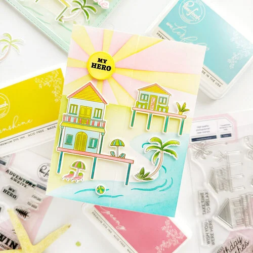 Pinkfresh Studio - Whispering Views Collection - Stencils - Coastal Paradise