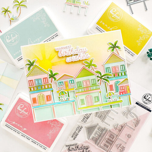 Pinkfresh Studio - Whispering Views Collection - Stencils - Coastal Paradise