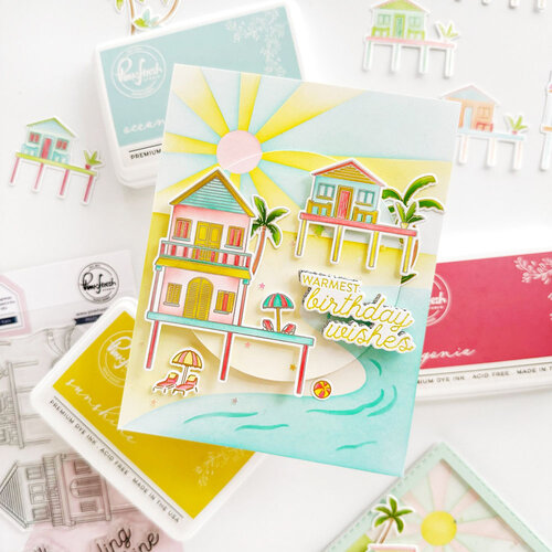Pinkfresh Studio - Whispering Views Collection - Stencils - Coastal Paradise