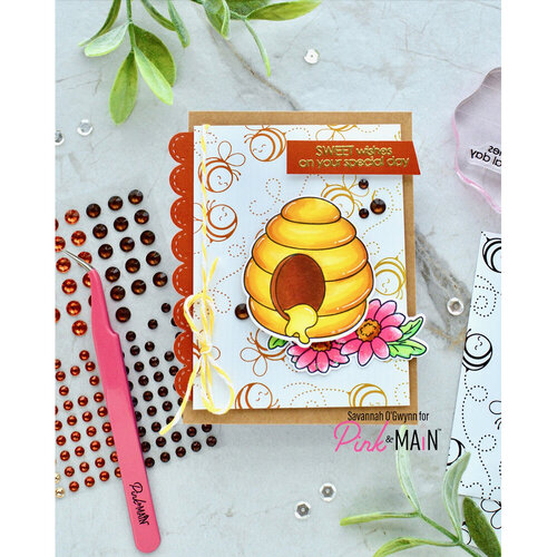 Pink and Main - CheerFoil Collection - Foilables Panels - Chubby Bee 2 Pink and Main - CheerFoil Collection - Foilables Panels - Chubby Bee