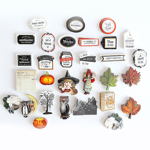 Anna Griffin - Stickers - Mini Halloween Stickers And Sentiments