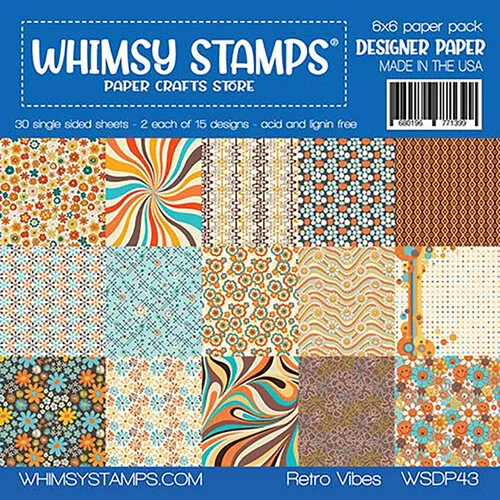 Whimsy Stamps - 6 x 6 Paper Pack - Retro Vibes