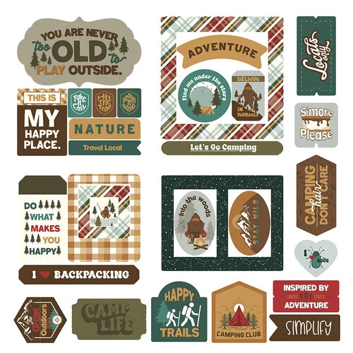 PhotoPlay - Camp Legend Collection - Ephemera - Die Cut Cardstock Pieces