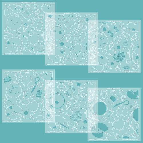 Honey Bee Stamps - Maker's Mix Collection - Layering Stencils - Maker's Mix