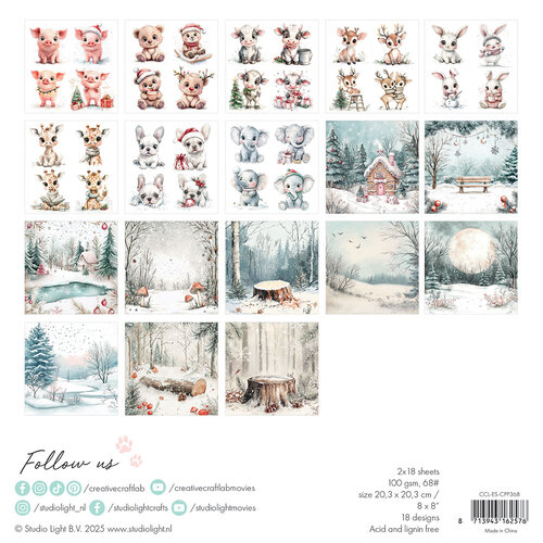 Creative Craftlab By Studio Light - Paper Pad - Holly Jolly