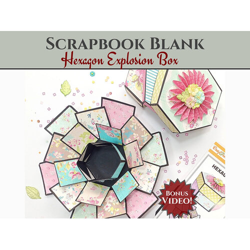 CrafTreat - Scrapbook Blanks - Hexagon Explosion Box- Black And Kraft