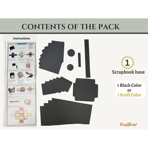 CrafTreat - Scrapbook Blanks - Expanding Folio - Black 5 CrafTreat - Scrapbook Blanks - Expanding Folio - Black