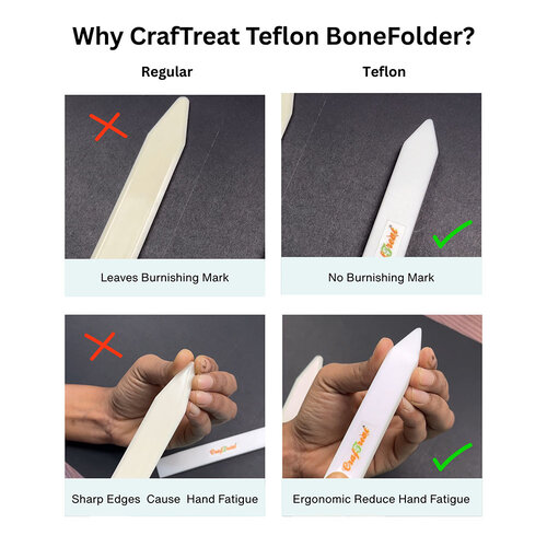 CrafTreat - Teflon Bone Folder - Ergo Square 5 CrafTreat - Teflon Bone Folder - Ergo Square