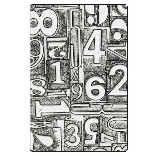 Sizzix - Tim Holtz - 3-D Texture Fades Embossing Folder - Vault Numbered - A5 2 Sizzix - Tim Holtz - 3-D Texture Fades Embossing Folder - Vault Numbered - A5