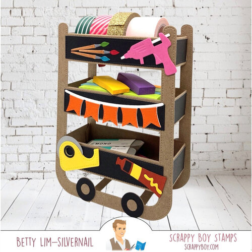 Scrappy Boy Stamps - Dies - 3D Craft Cart 4 Scrappy Boy Stamps - Dies - 3D Craft Cart