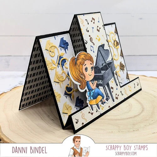 Scrappy Boy Stamps - Dies - A2 Trio Fold Card 5 Scrappy Boy Stamps - Dies - A2 Trio Fold Card