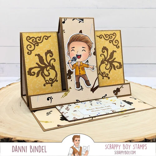 Scrappy Boy Stamps - Dies - A2 Trio Fold Card 8 Scrappy Boy Stamps - Dies - A2 Trio Fold Card