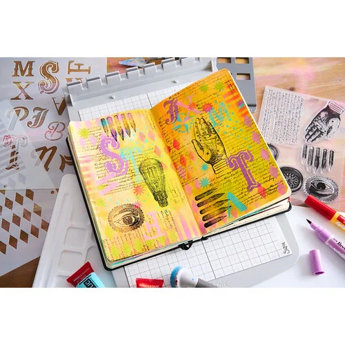Sizzix - Studio - Mark Montano - Clear Stamps and Stencils Set - Favorite Things